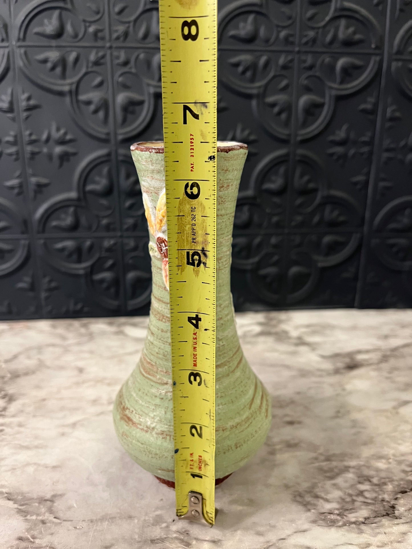 Small Light Green Textured Vase