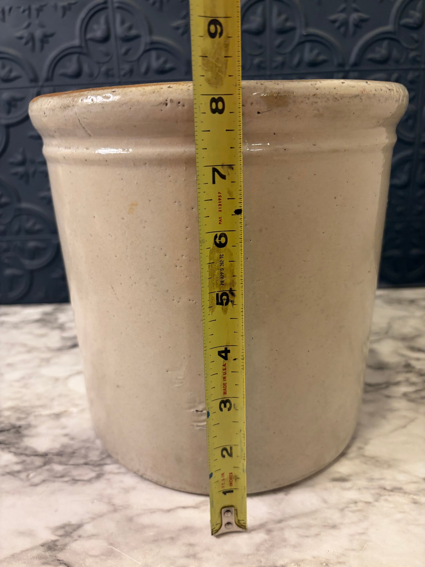 Tan Crock 8" AS IS