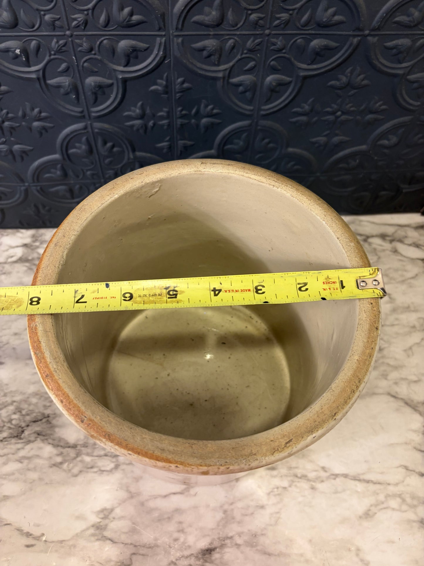 Tan Crock 8" AS IS