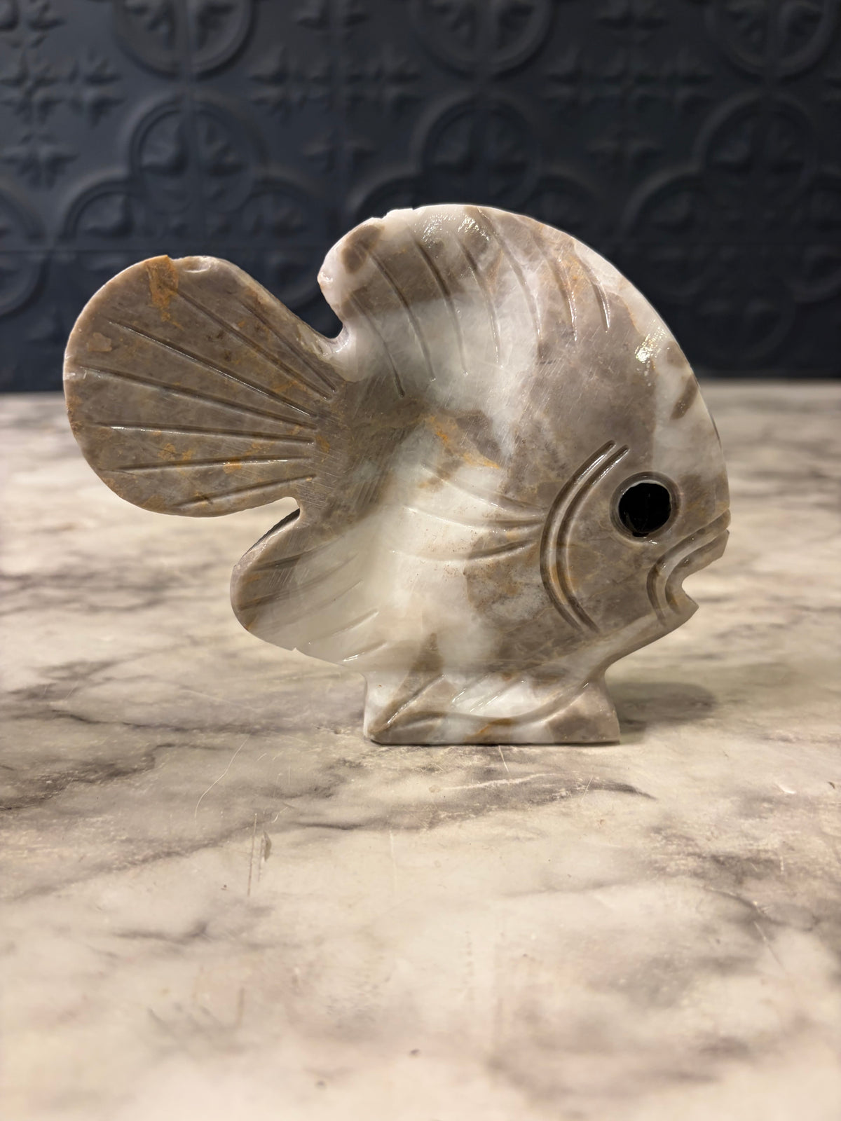 Carves Soapstone 2tone Fish AS IS
