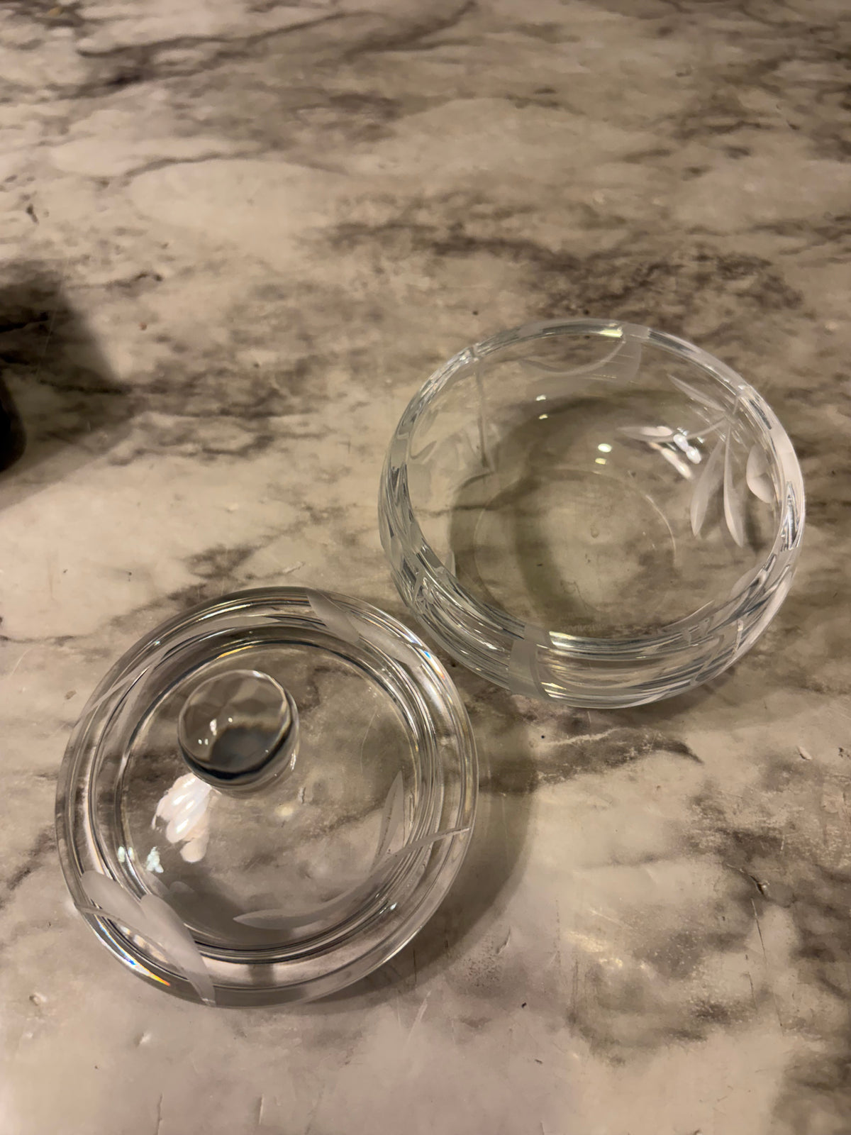 Marquee by Waterford Etched Lidded Trinket dish