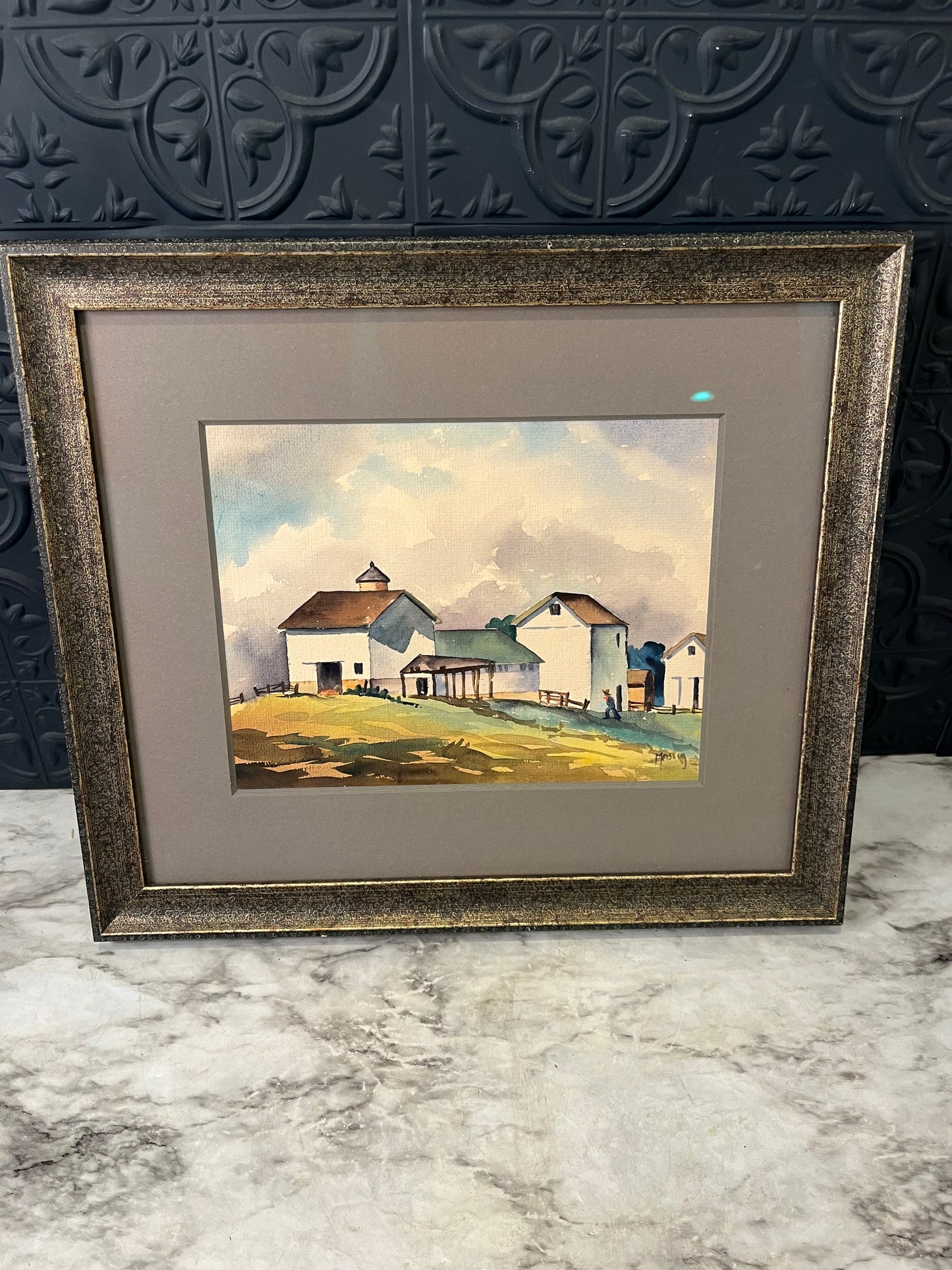 Original Watercolor by Massey Framed