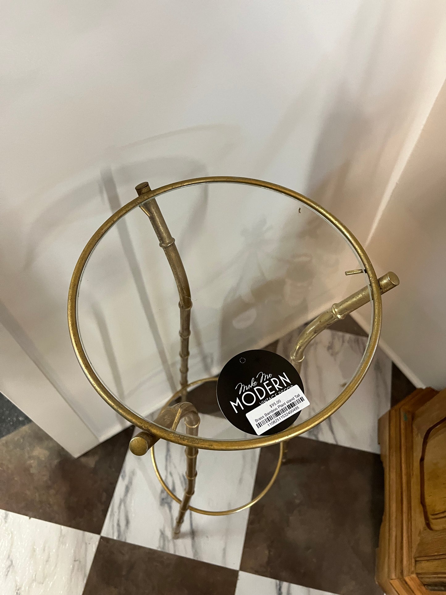 Brass Bamboo Plant stand Tall