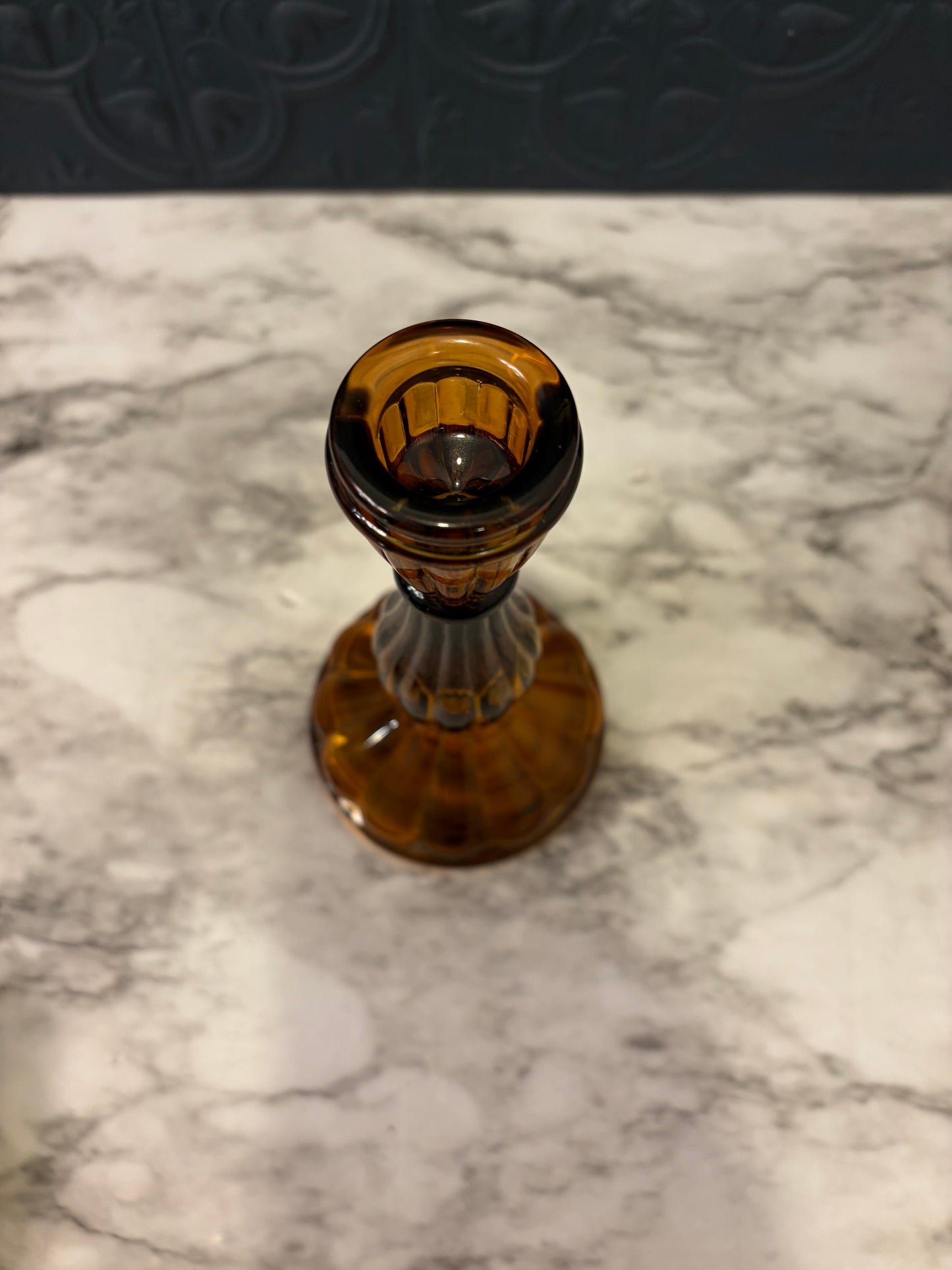 Amber Glass Candle Holder Robert Stanley