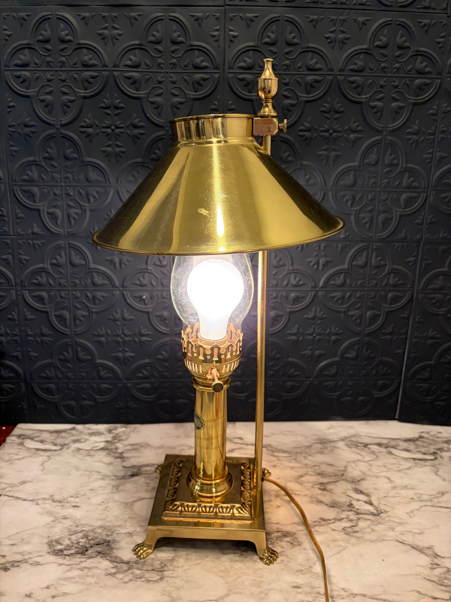 Orient Express Brass Lamp with Hurricane