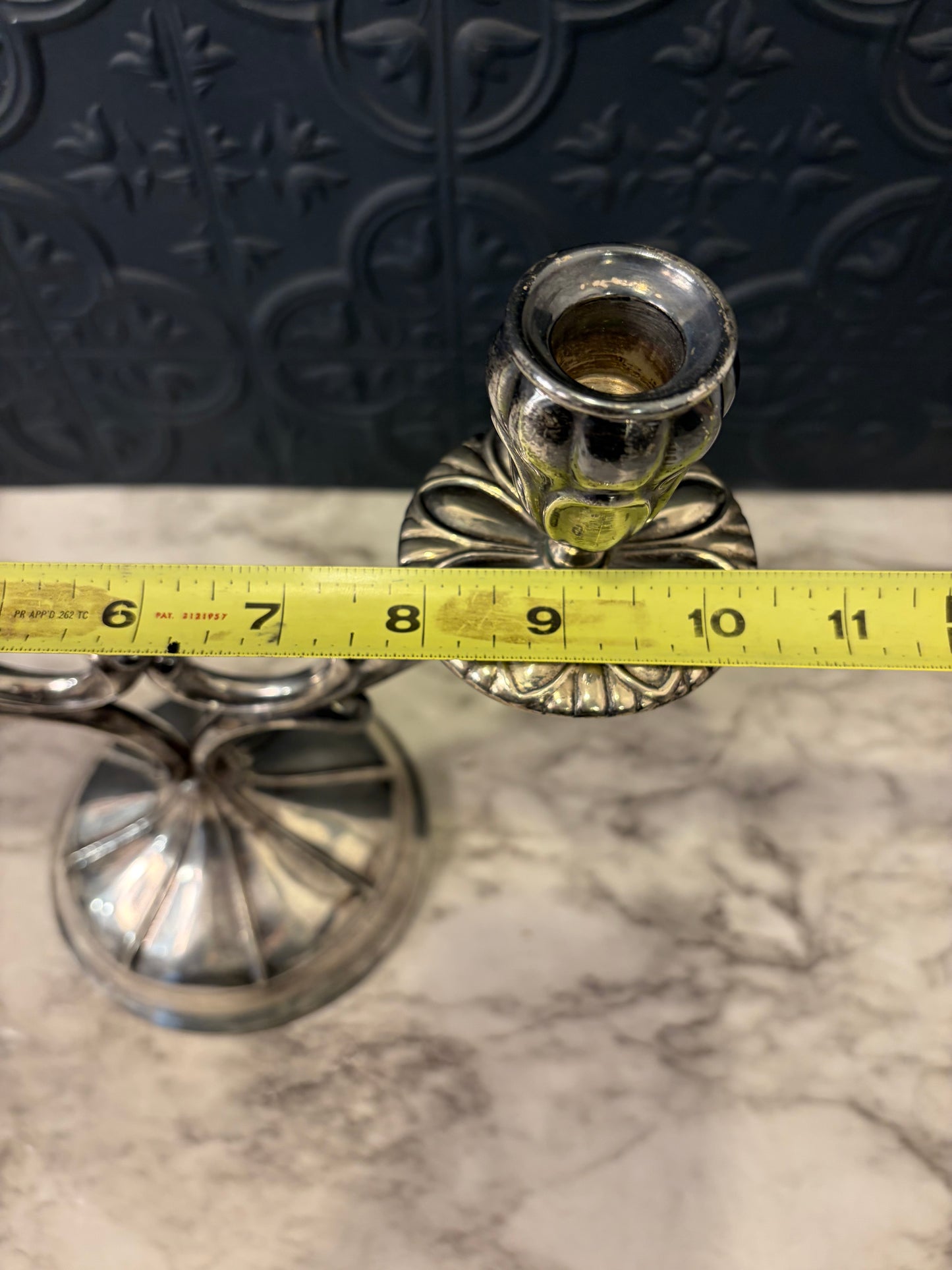 Madhur Silver Plate Two Arm Candelabra