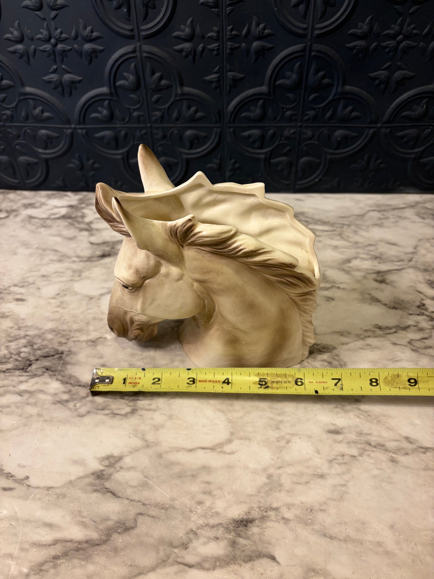 Vintage White Horse Head Vase