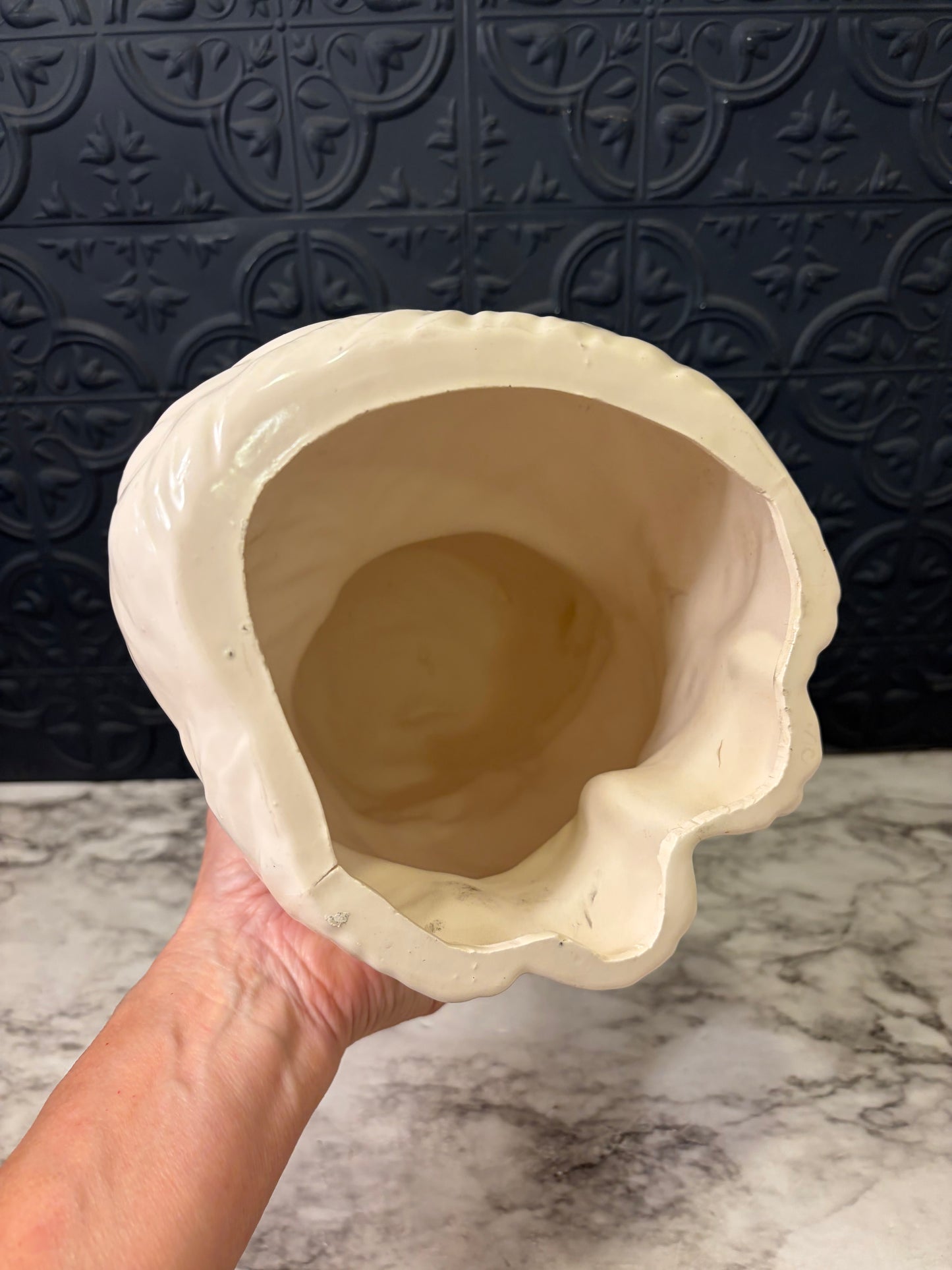 Ceramic White Cat  9.5"