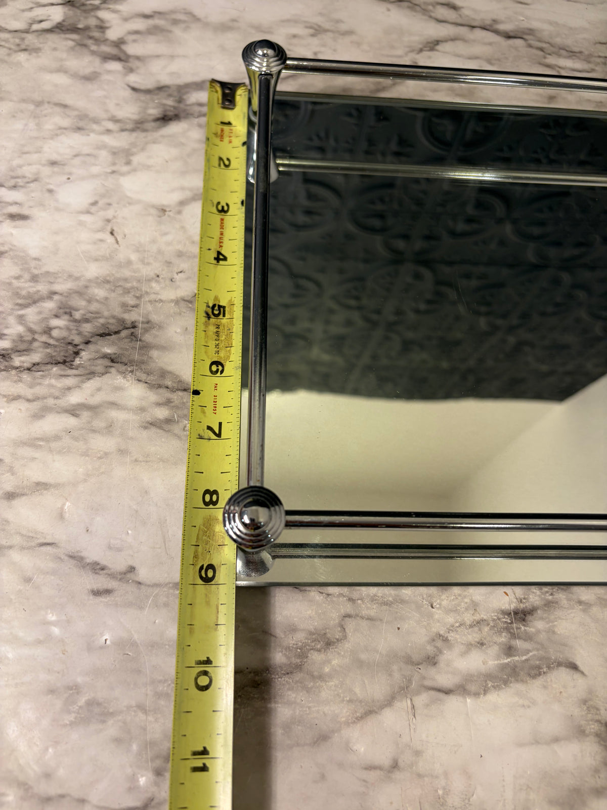 9 x 14 Mirror Tray with Chrome Rail