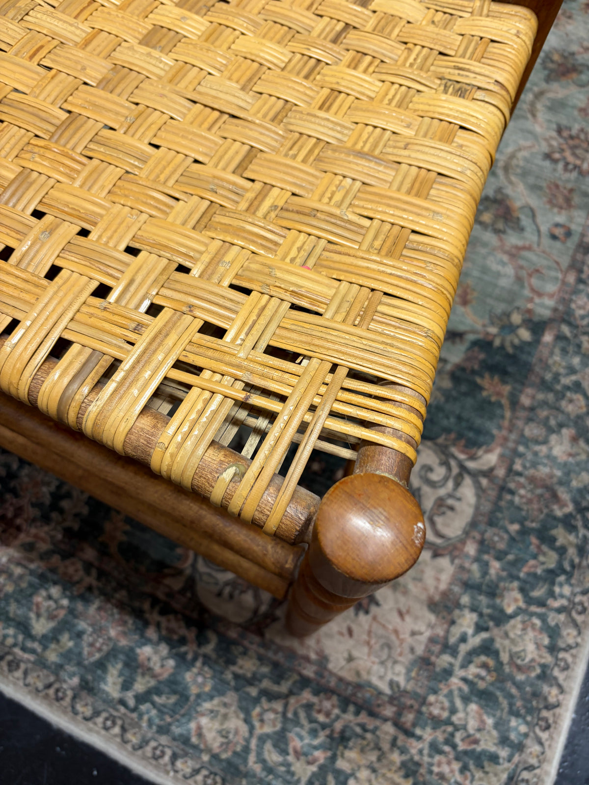 Small Ladder Back Wood Chair with Woven Seat