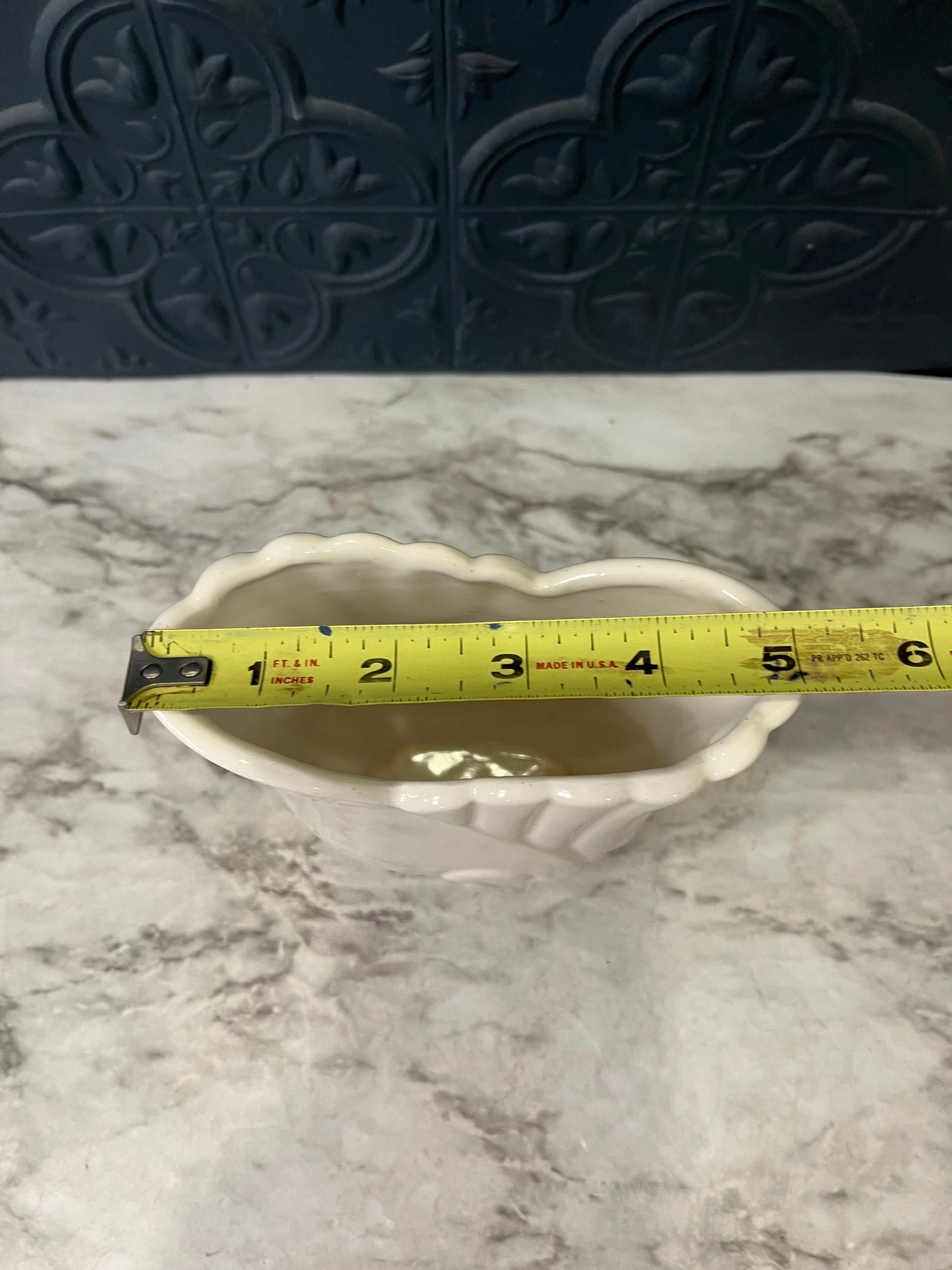 White Ceramic Scalloped shell Vase