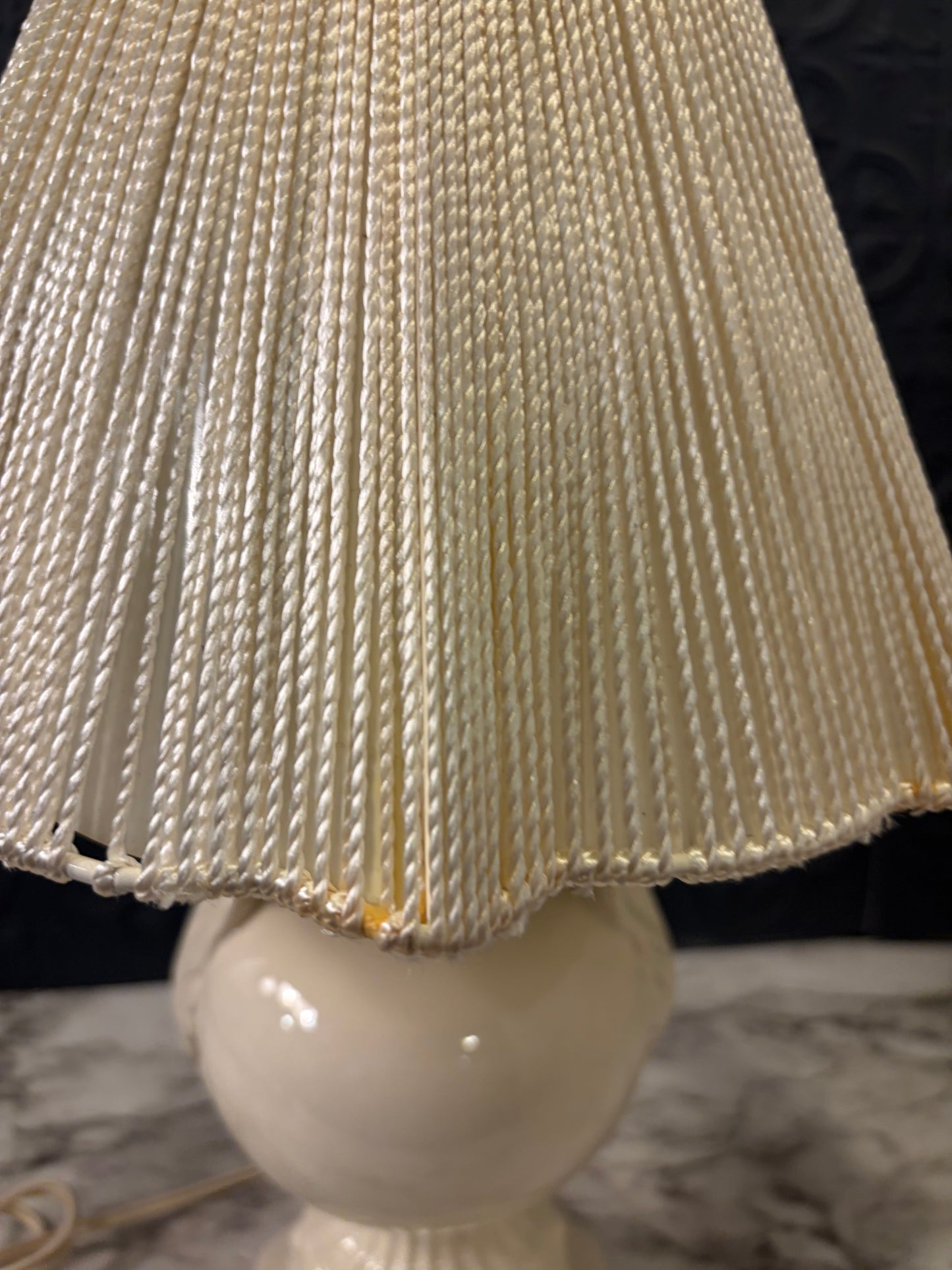 Cream Lamp with Rope Shade