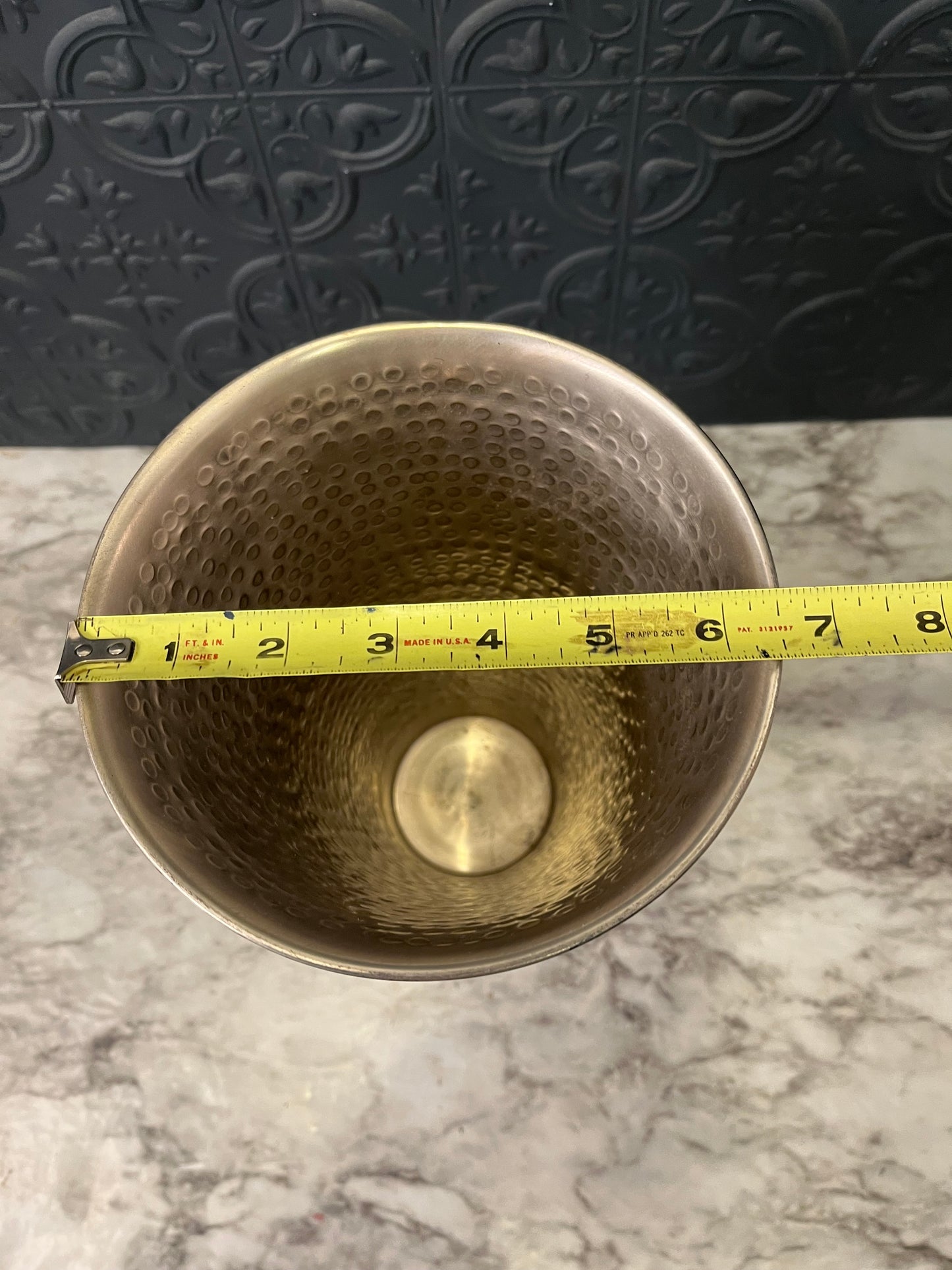 Large Hammered Aluminum Decorative Vase