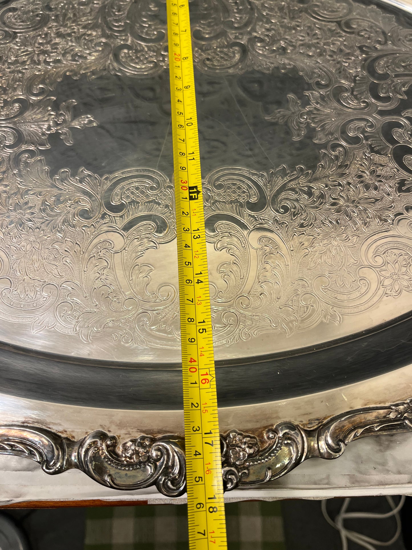 Baroque Silver Plate Tray by Wallace Large