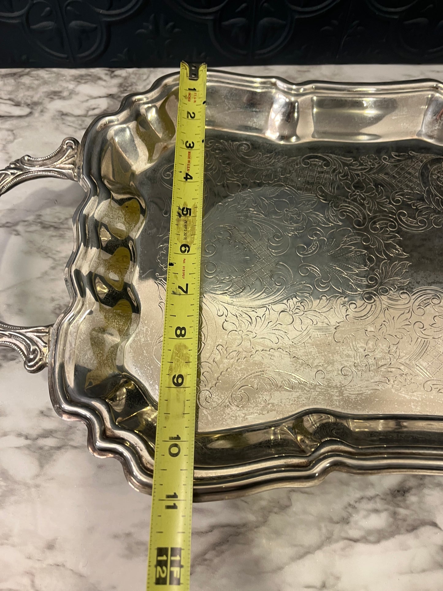 Leonard Silver Silver Plate Handled Rectangle Tray