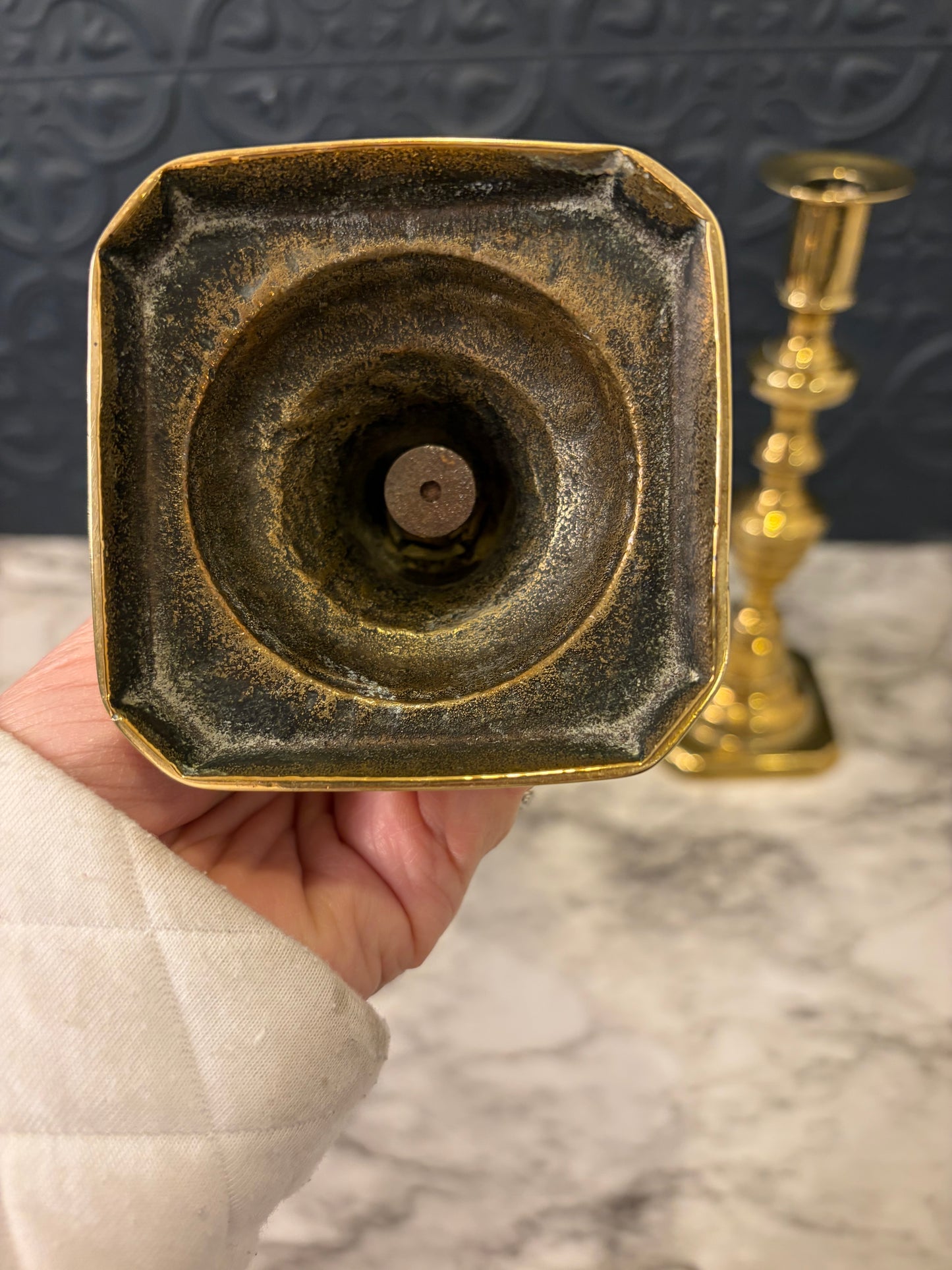 Brass Candle Stick  Set of 2 8.75