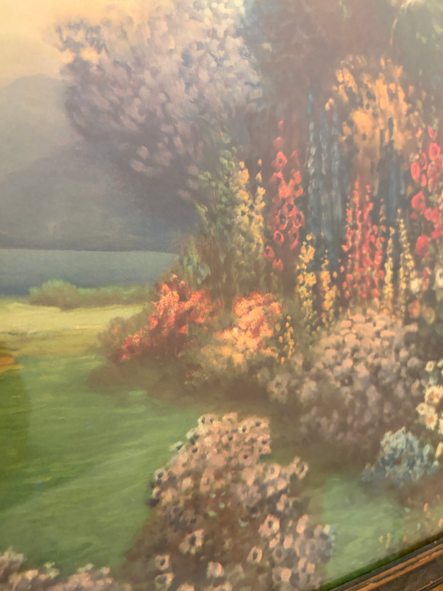 English Garden Lithograph Framed