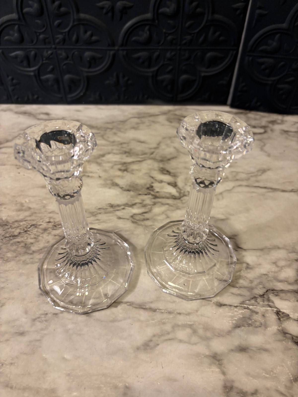 Fifth Avenue 5" set of Glass Candle Holders