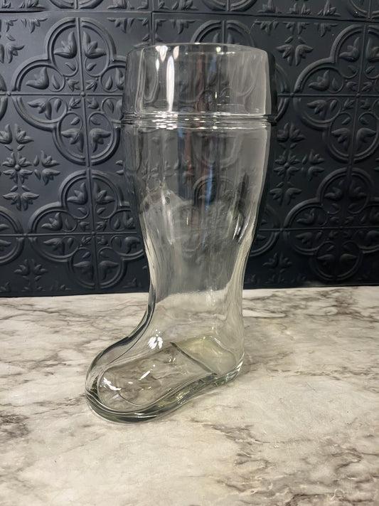 Austria Clear Glass Boot Vase/pitcher