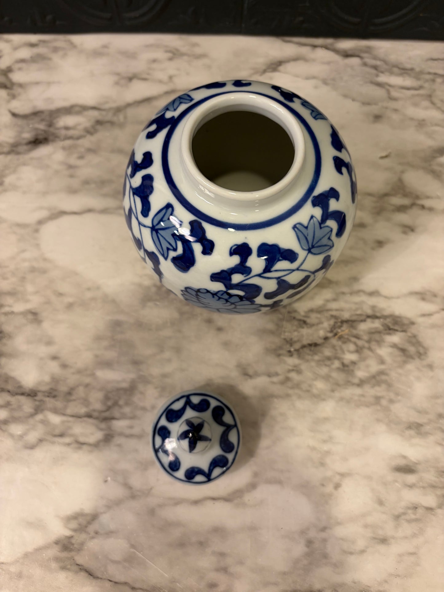 4.5" Blue and White Ginger Jar