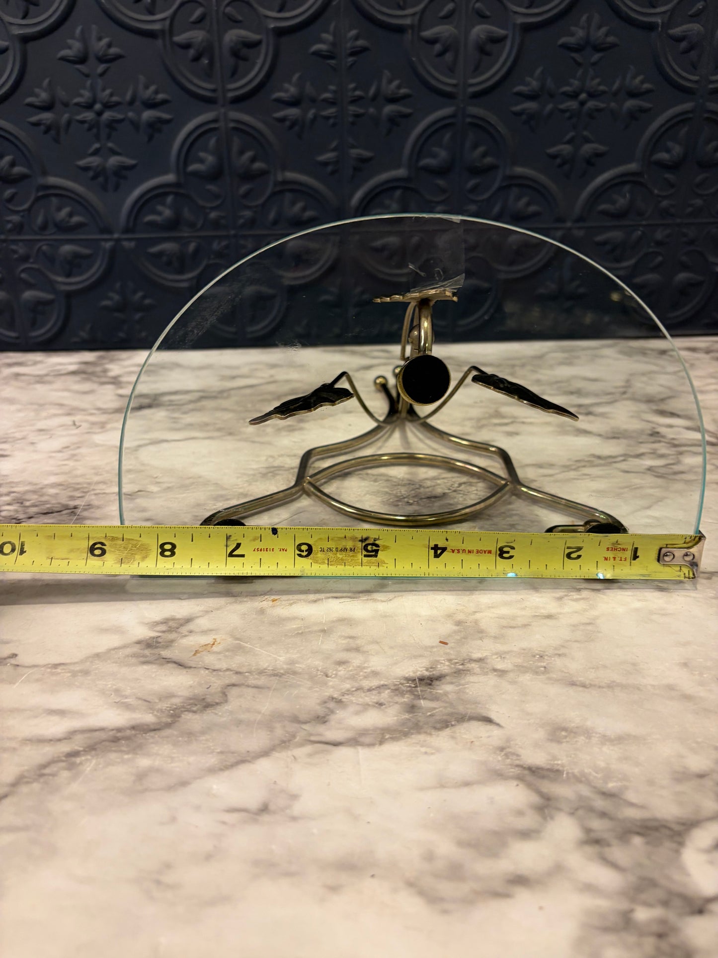 Brass Leaf and Glass Wall Shelf Small