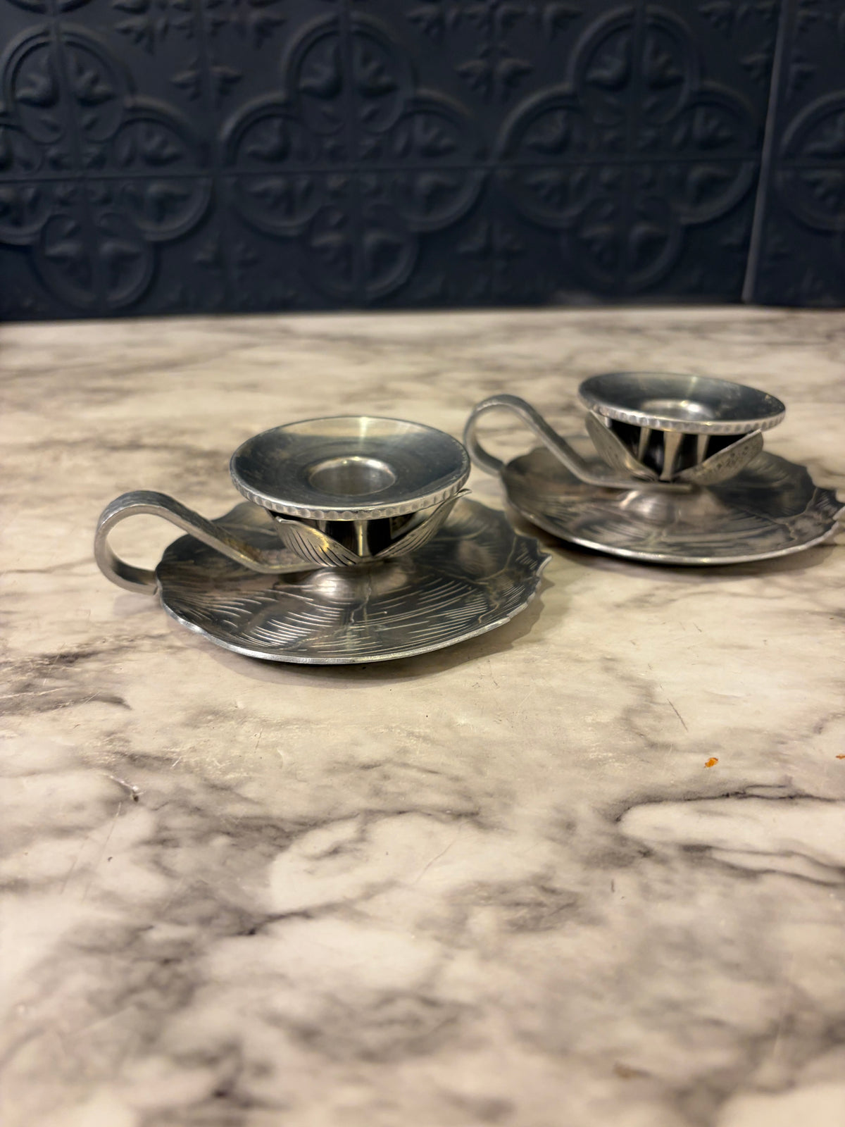 Pressed Aluminum Chamberstick Set