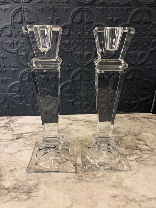 Shannon Crystal Candlestick Set AS IS