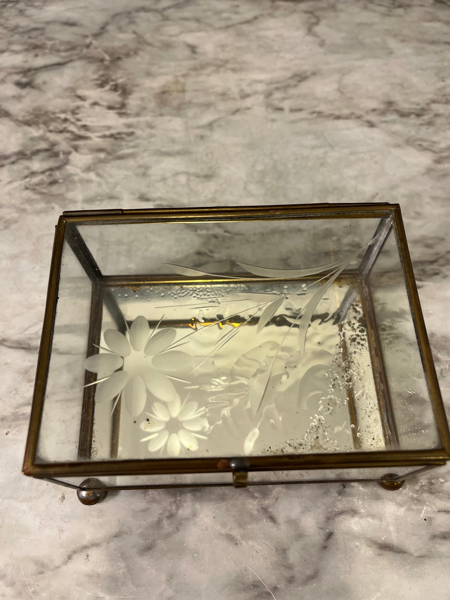 Etched Glass Box AS IS