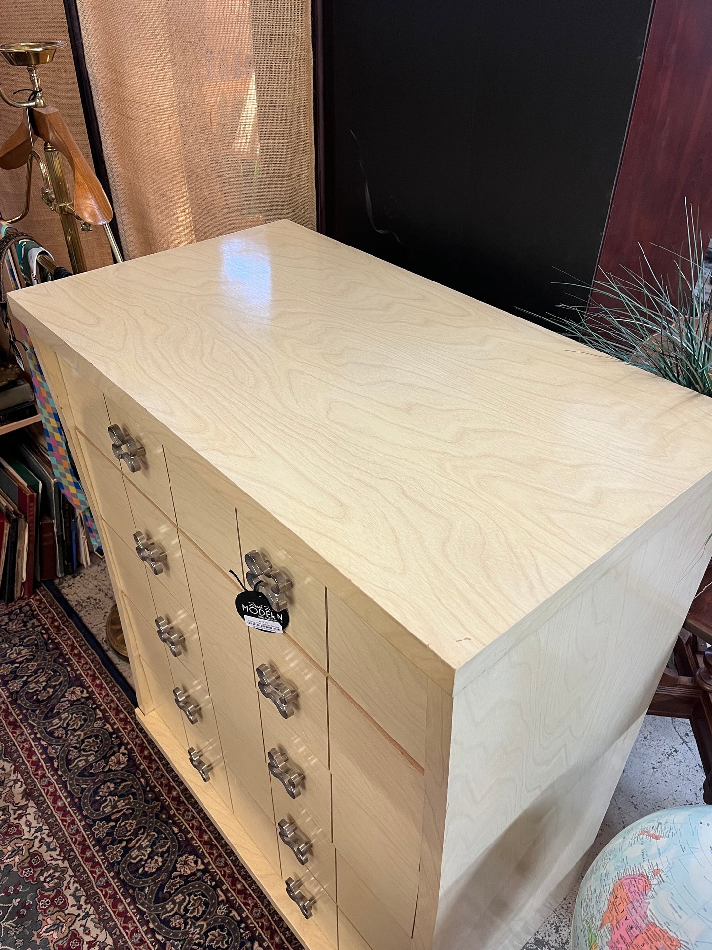 Blonde MCM Highboy Dresser