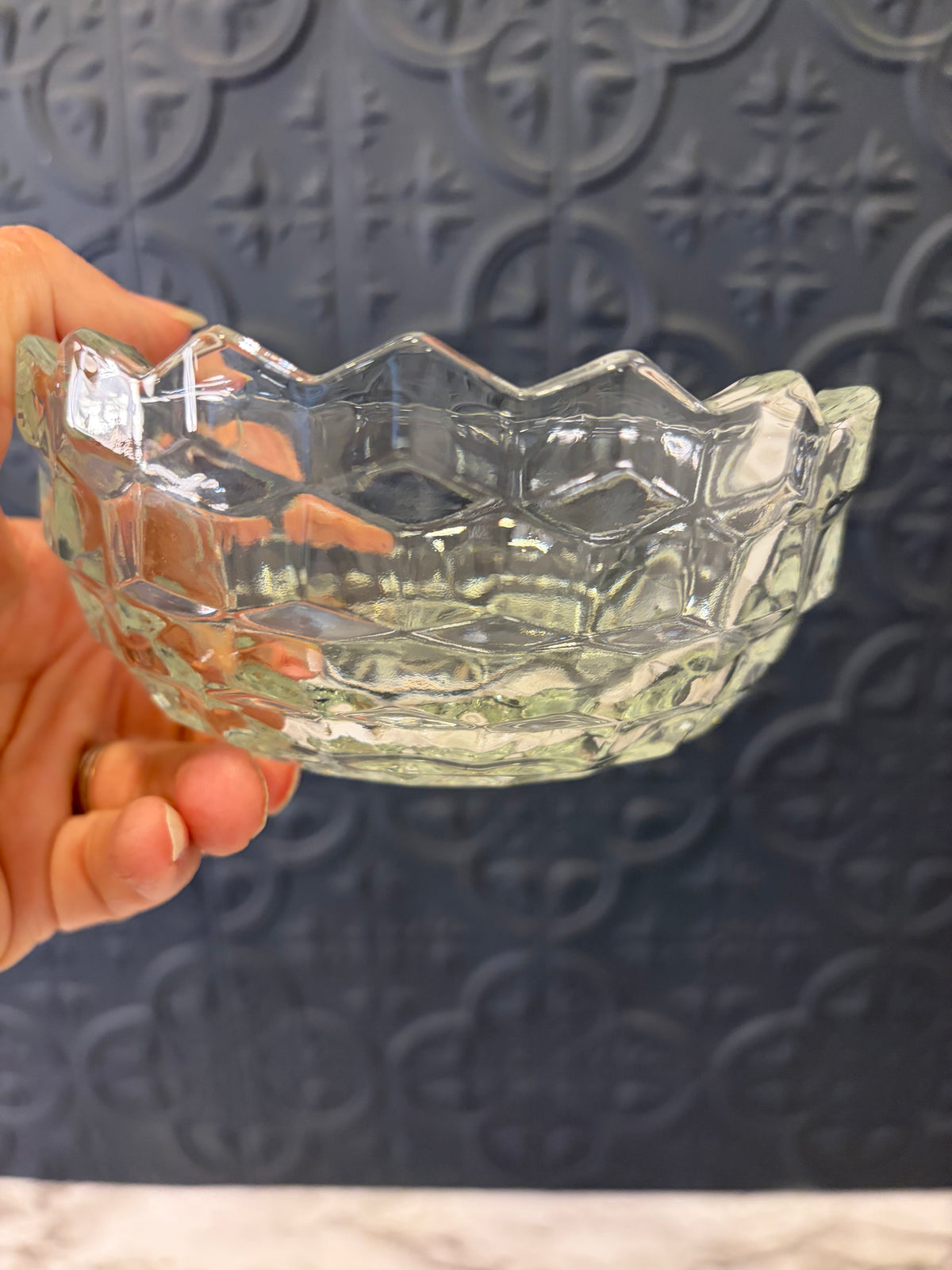 Indiana Glass Cubist Whitehall Candy Dish