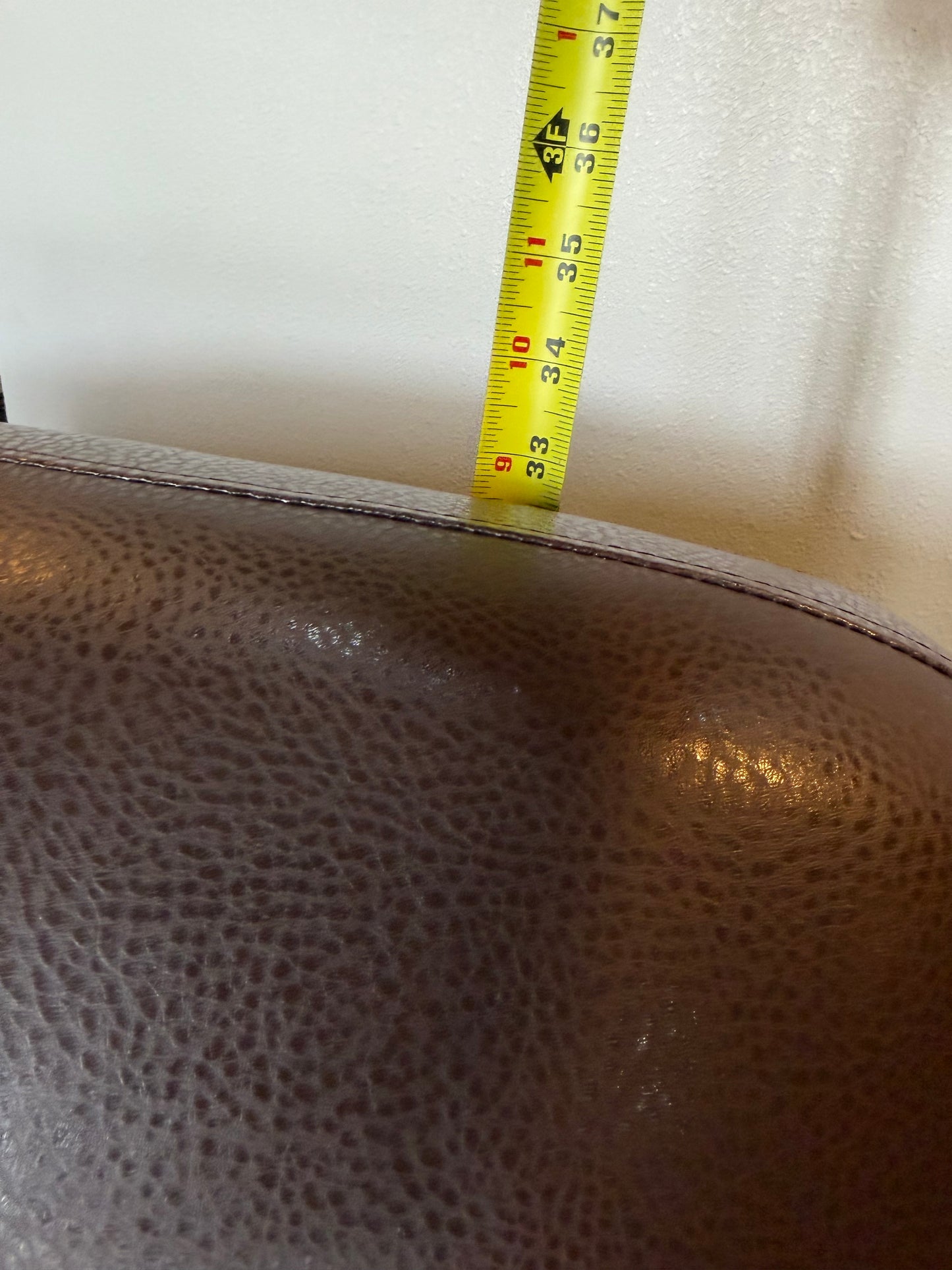 Dark Brown Faux Leather Arm Chair