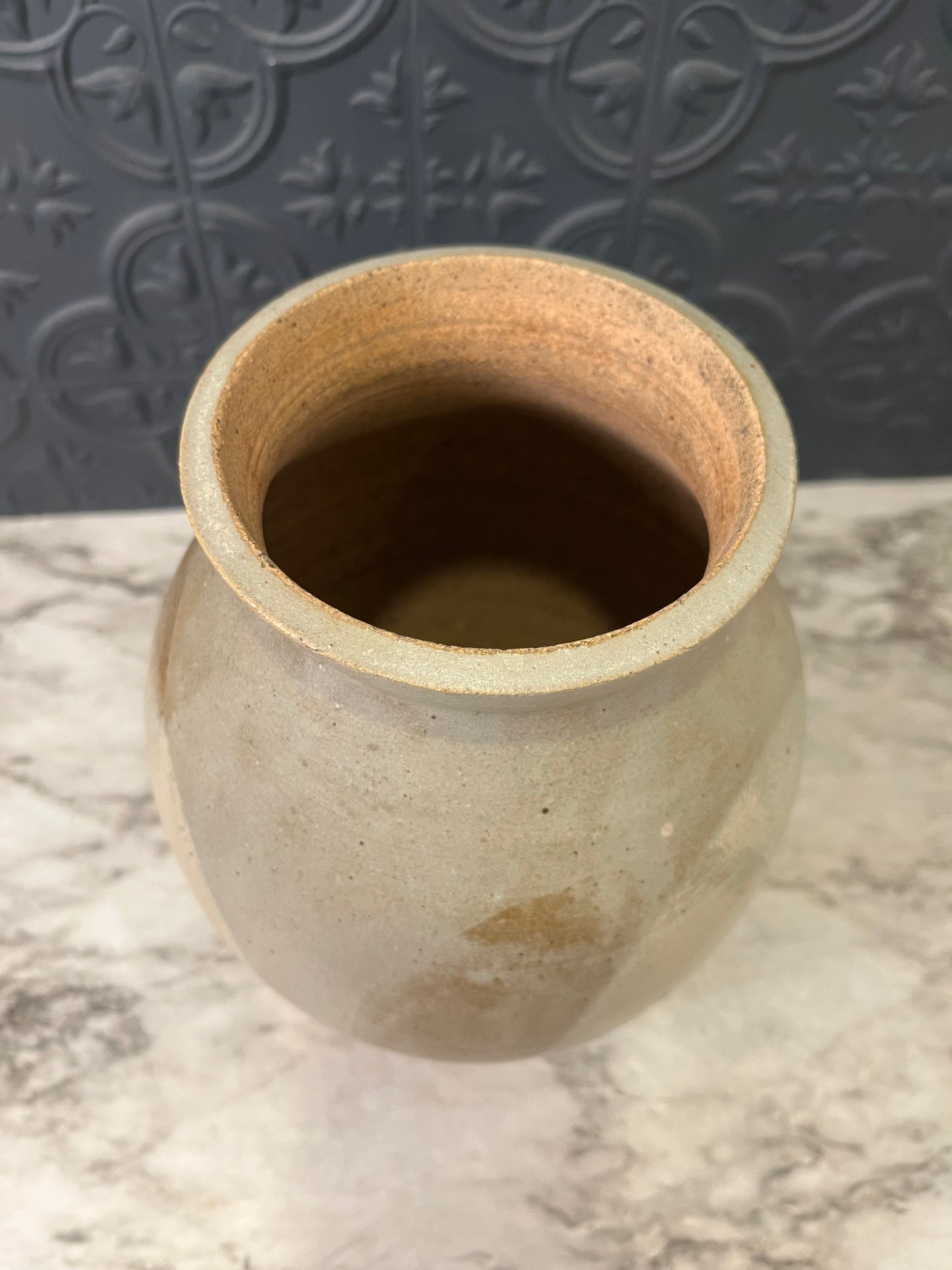 Grey Multicolored Pottery Vase 8.5