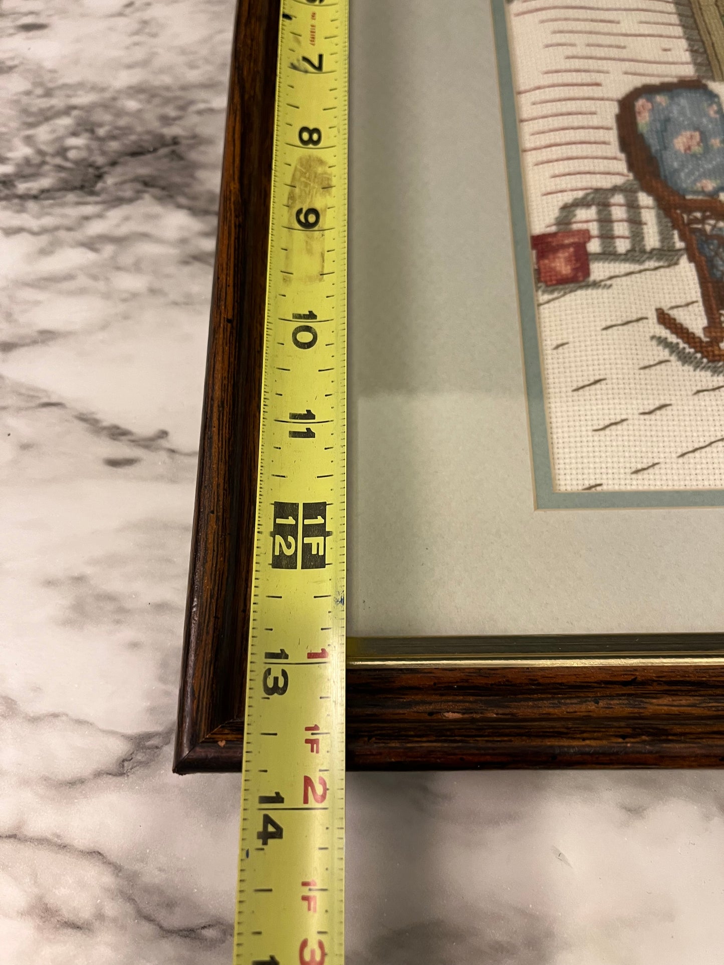 Cross Stitch of Rocking Chair on Porch