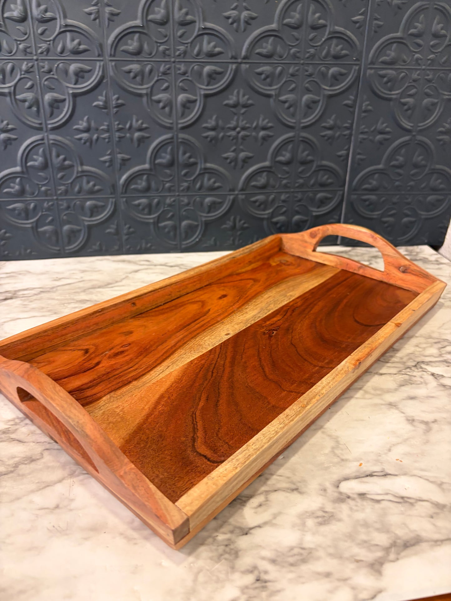 16" Wood Serving Tray with Handles