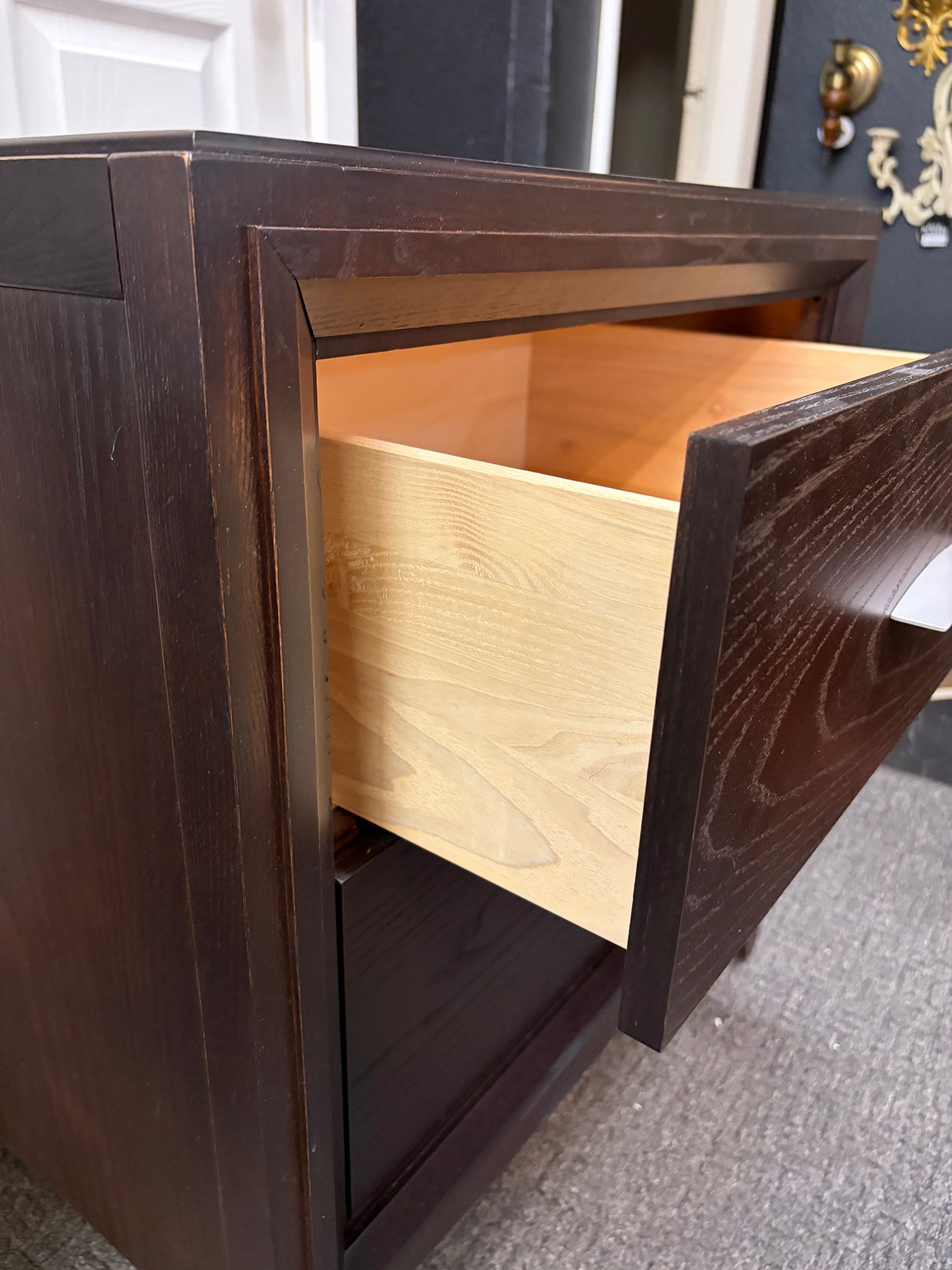 Dark Brown Modern Nightstand