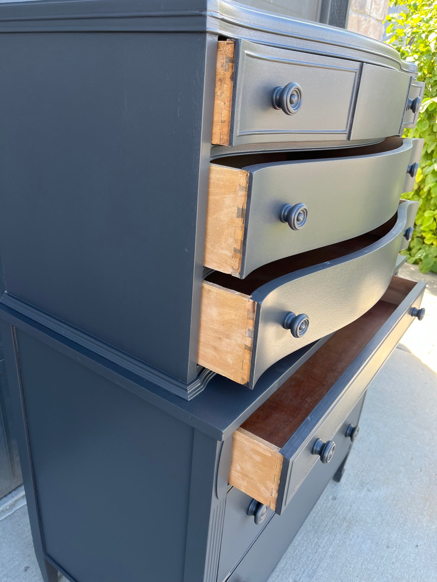 Dark Grey Vintage Tallboy Dresser