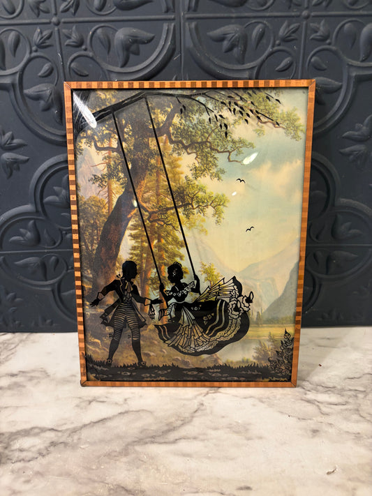 Vintage Silhouette Couple on Swing