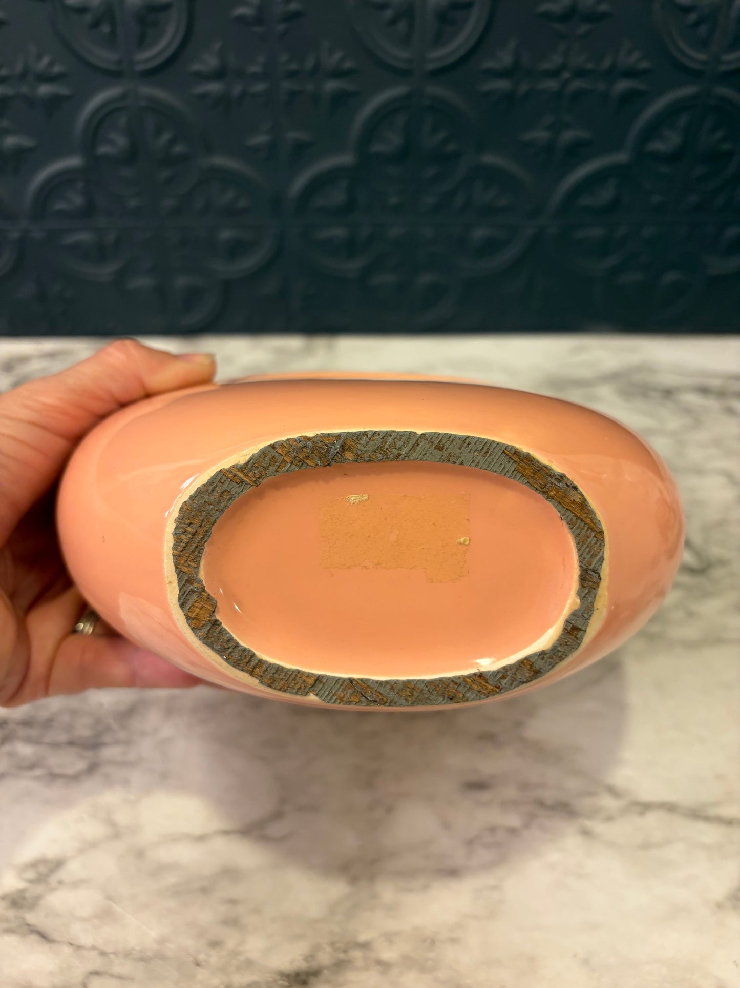Peach Art Deco Round Vase