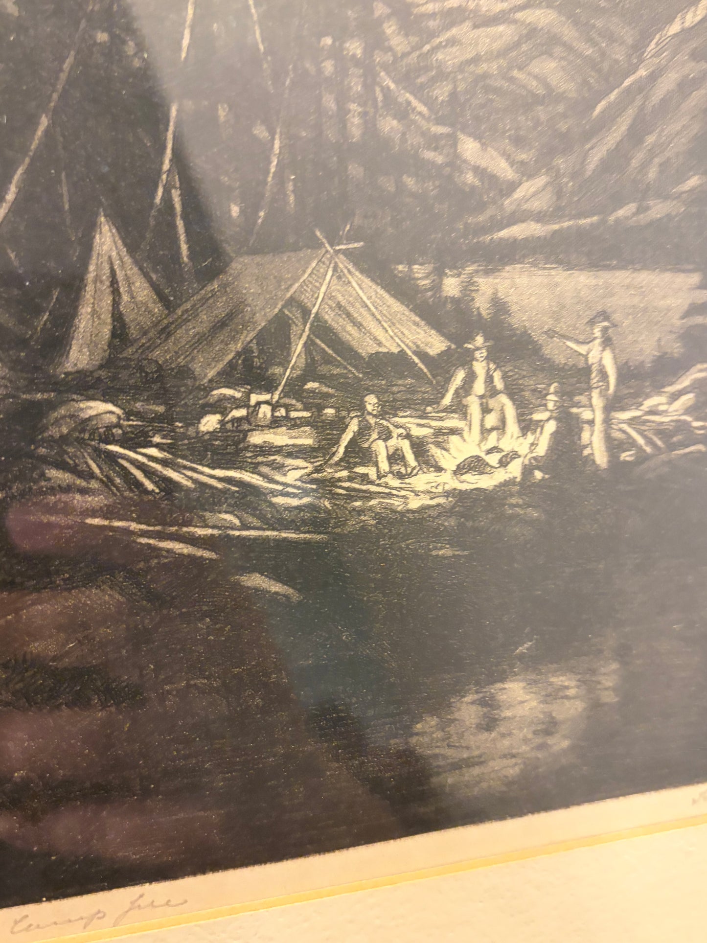 Framed Print of "Around the Camp Fire" by Hans Kleiber