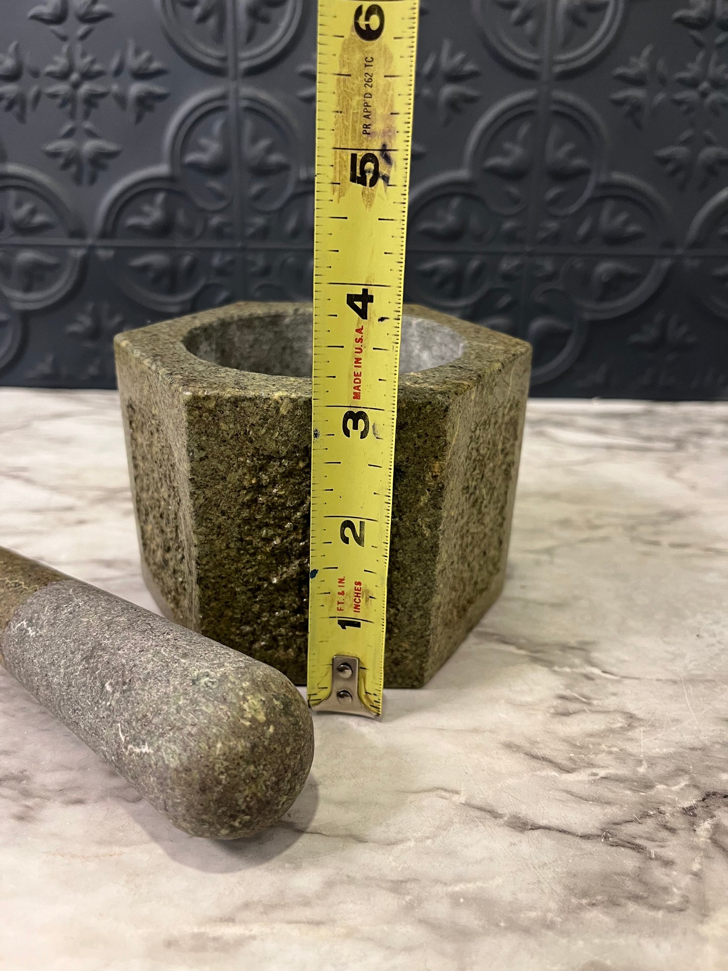 Green Stone Mortar and Pestle