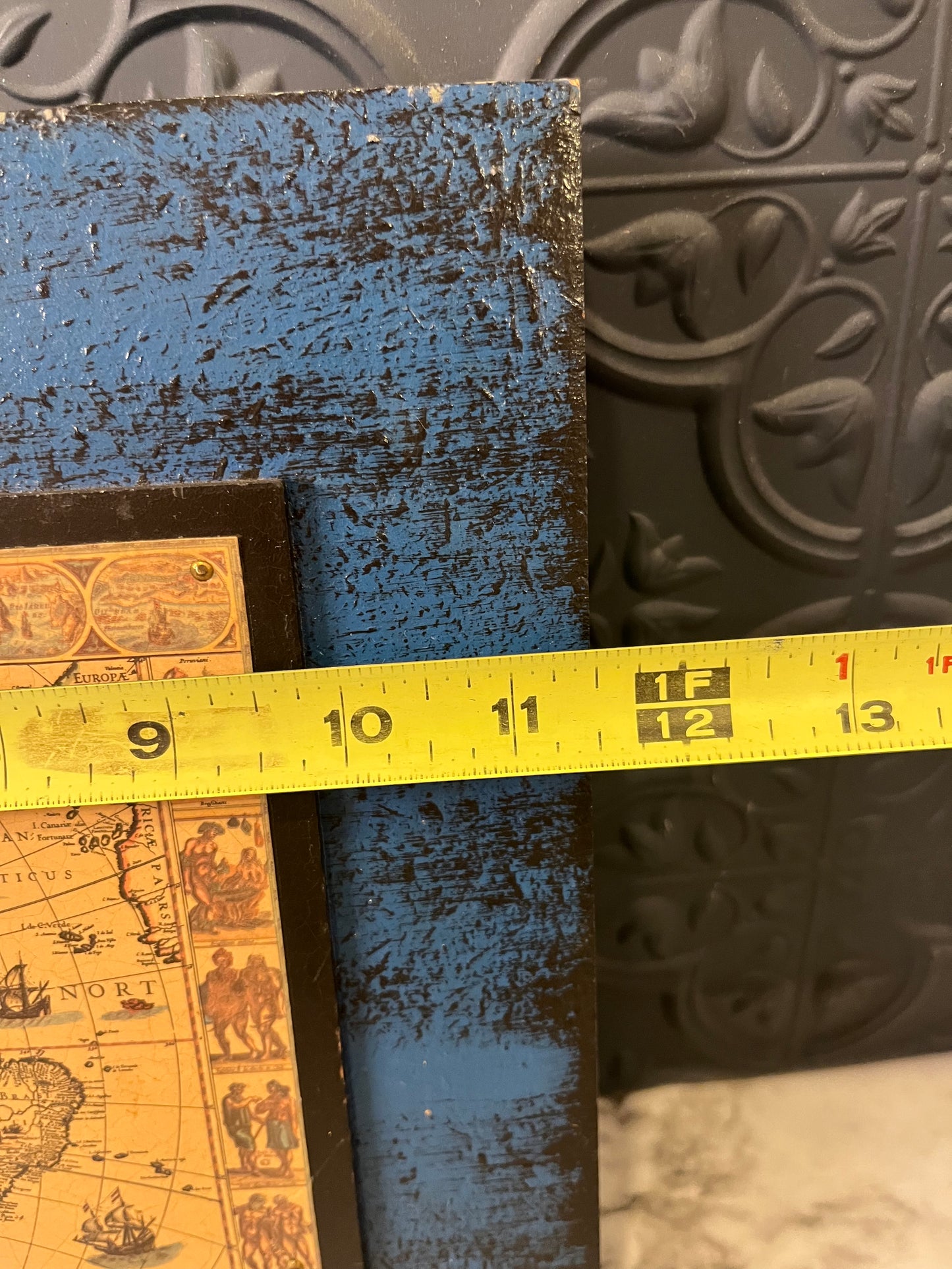 Map on Blue Background