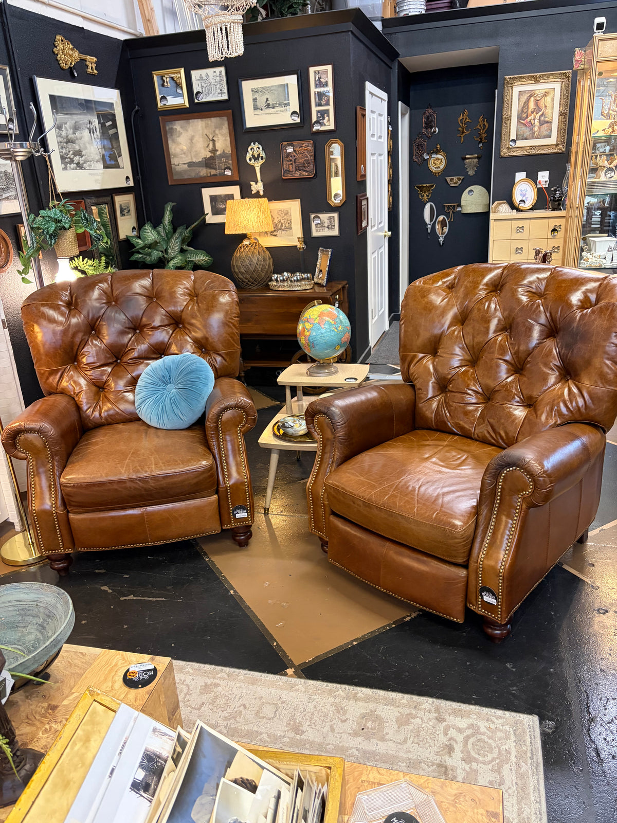 Chesterfield Style Leather Recliner