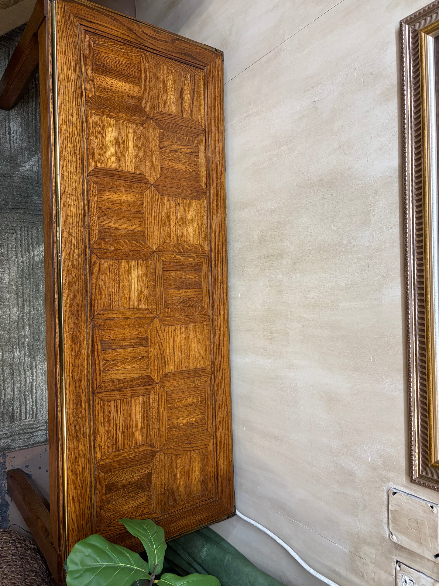 Wood Parquet Console Table