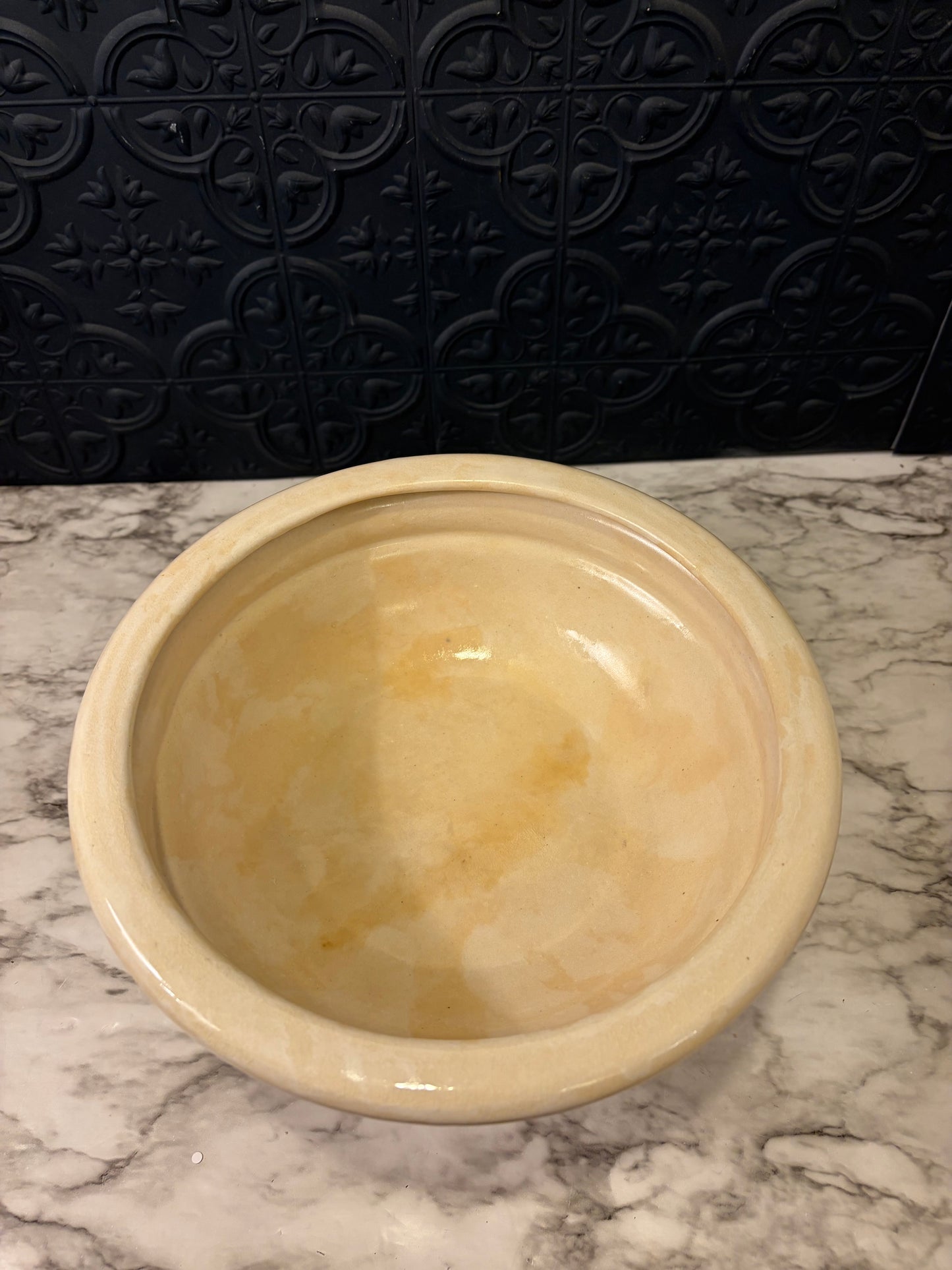 Cream Ceramic Pedestal Planter 10"