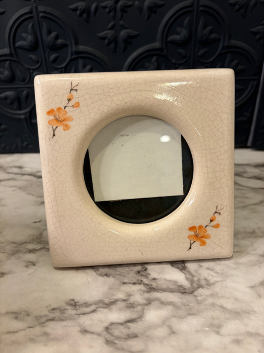Cream Crackle Ceramic Frame 5"