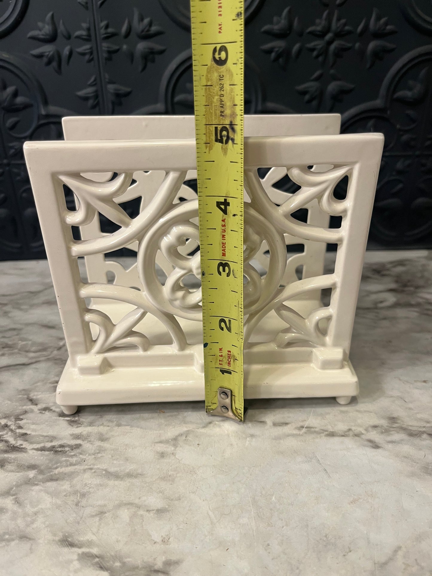 White Metal Napkin holder