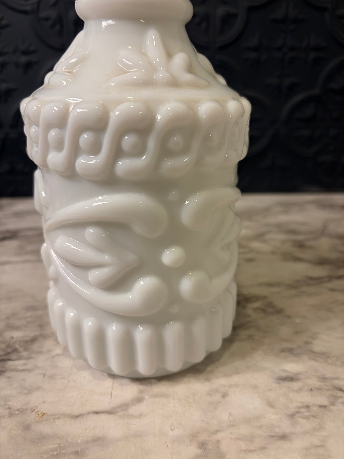 Jim Beam Milk Glass Decanter with Stopper