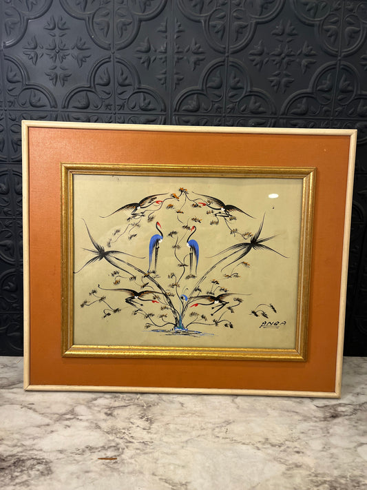 African Folk Art Painting signed ANBA