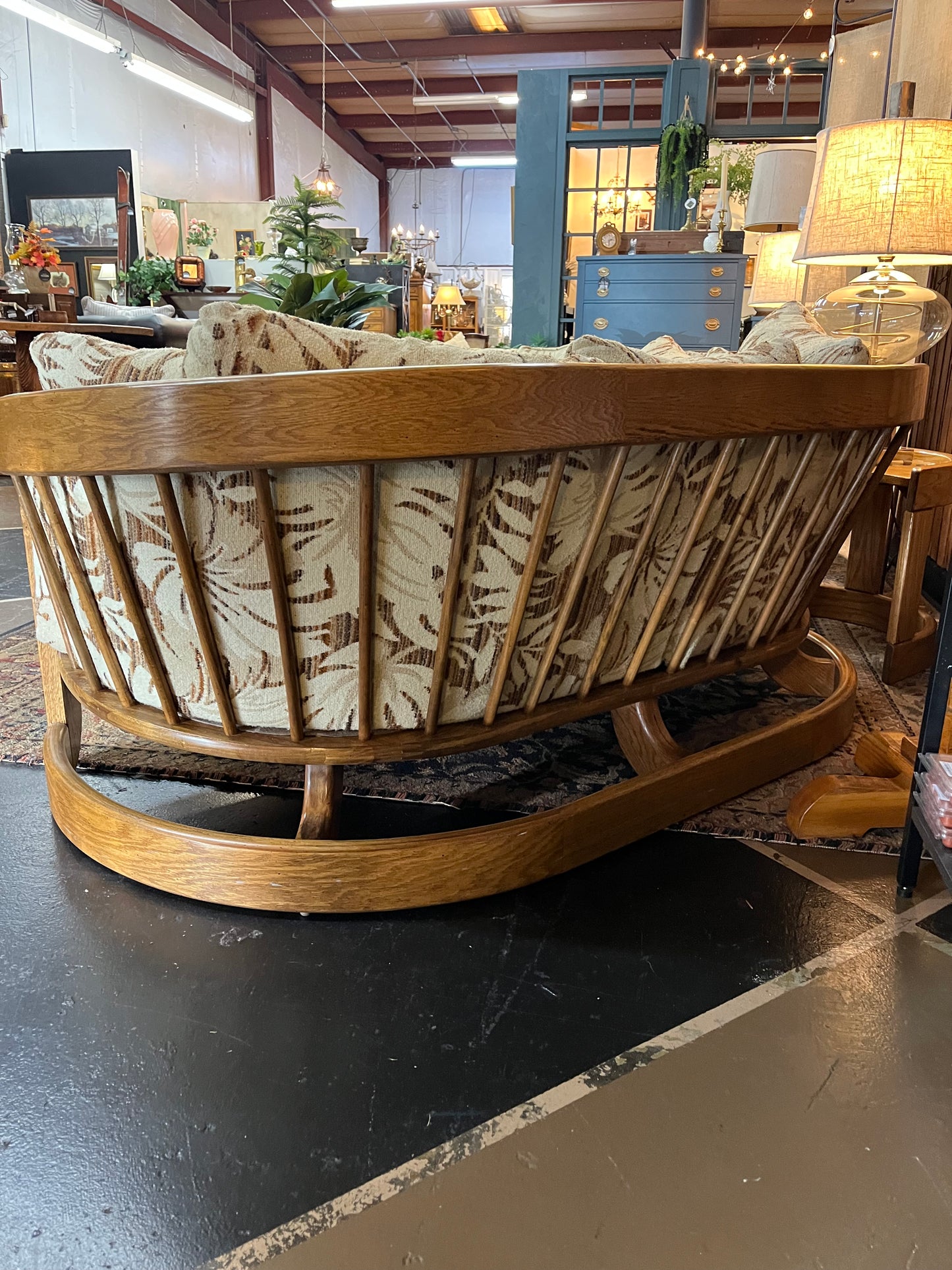 1970's Oak Benwood Loveseat by Howard