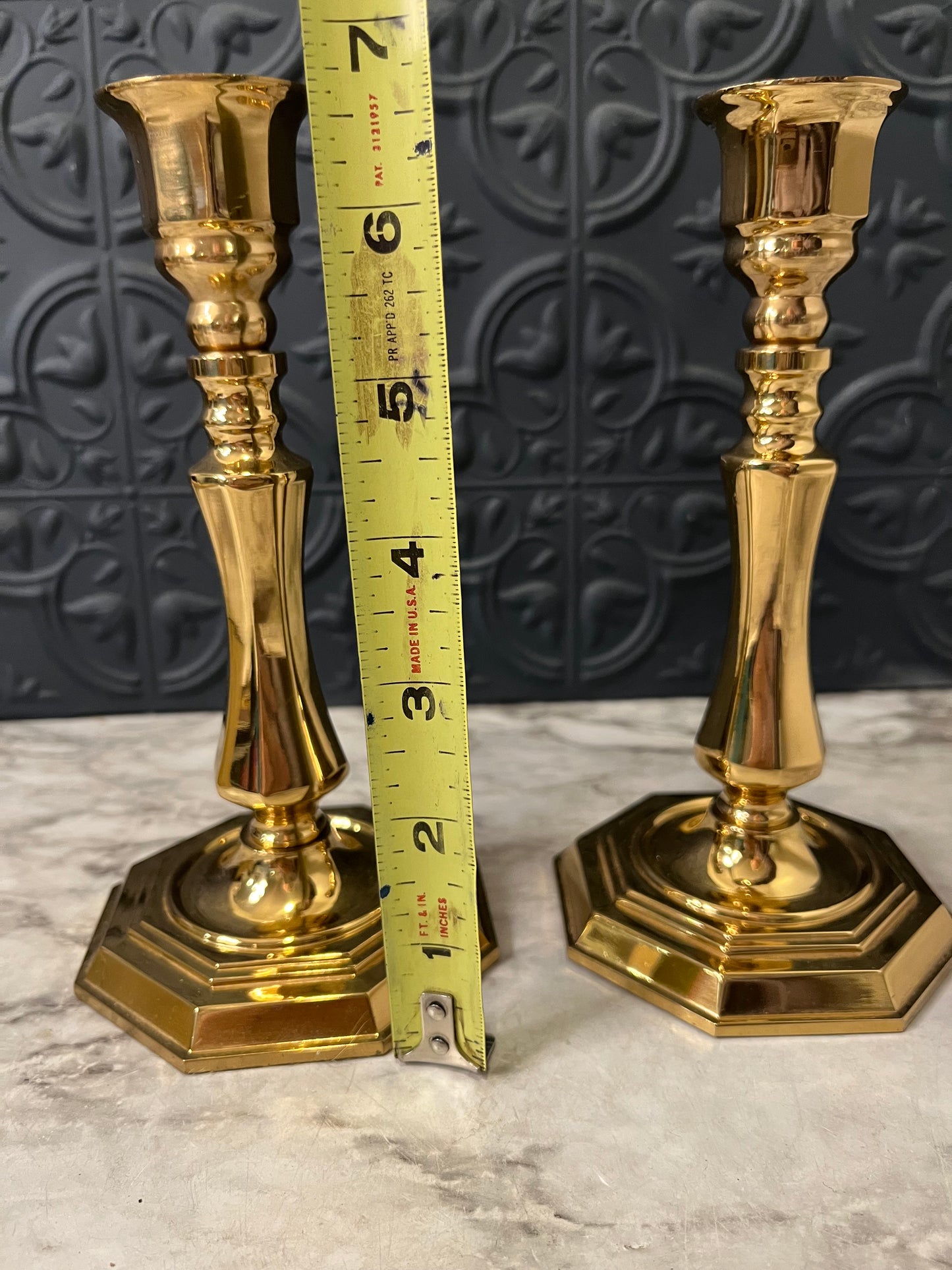 Valsan Brass Candle Holder Set of 2 6.75